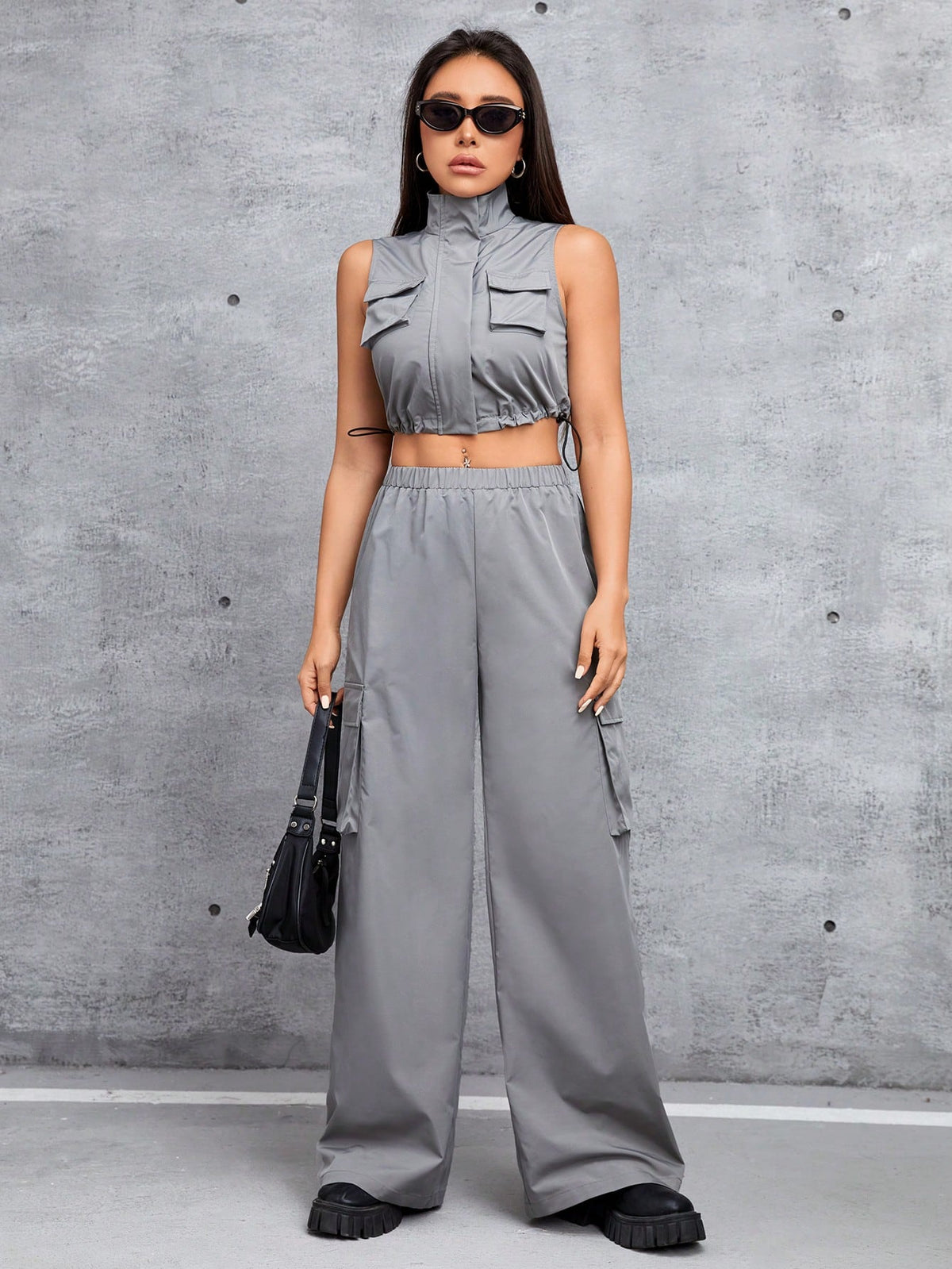 Women'S Cargo Vest And Pants Set