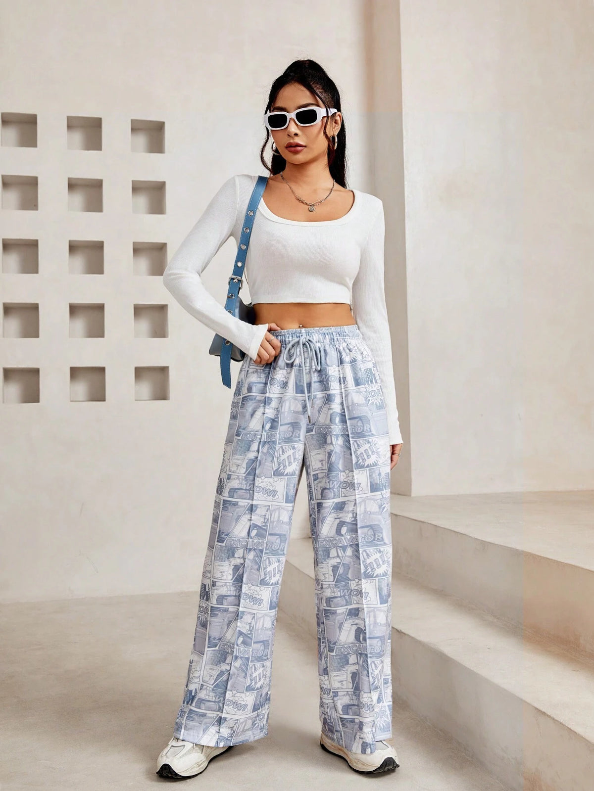 PETITE Women'S Full-Length Pop Art Printed Drawstring Sweatpants