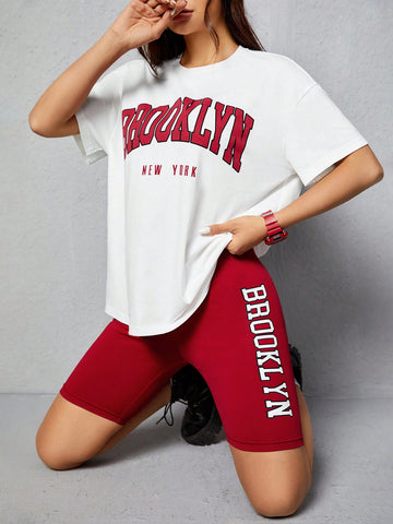 Women'S Letter Printed 2pcs Set