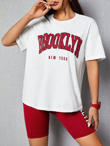 Women'S Letter Printed 2pcs Set