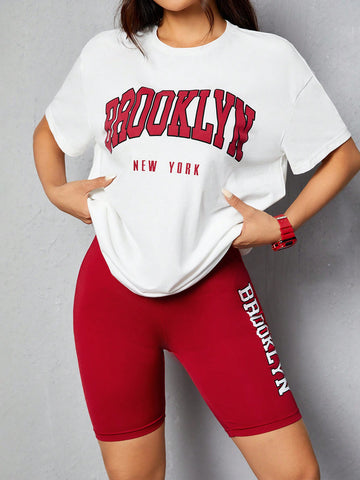 Women'S Letter Printed 2pcs Set