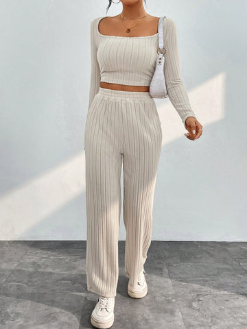 Women'S Mesh Top And Pants Set With Cutout Design
