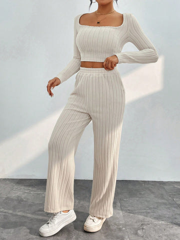Women'S Mesh Top And Pants Set With Cutout Design