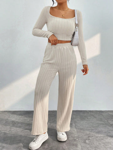Women'S Mesh Top And Pants Set With Cutout Design