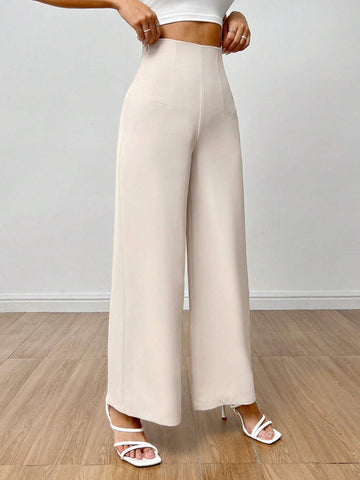 PETITE Women's Pure Color Wide Leg Trousers Dress Pants
