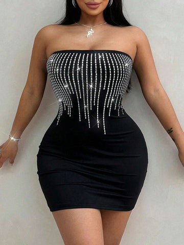 Women's Sexy Backless Fitted Bodycon Mini Dress, Autumn