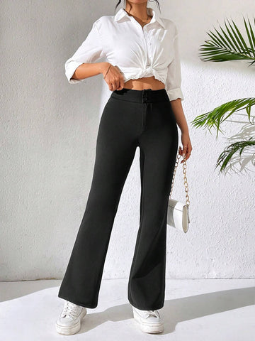 PETITE Women's Solid Color Flared Pants