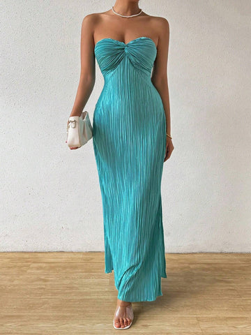 Women's Solid Color Minimalist Daily Strapless Dress