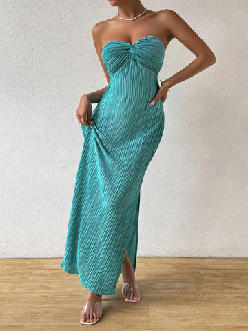 Women's Solid Color Minimalist Daily Strapless Dress
