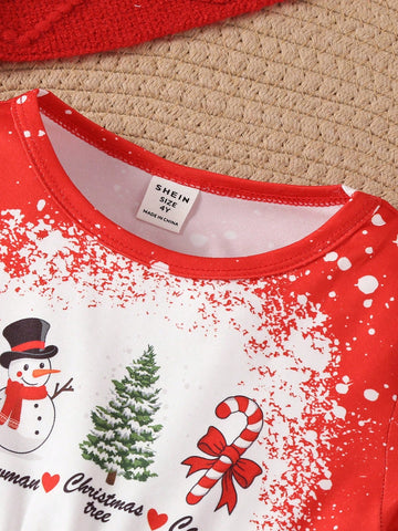 Persoplay Kids Young Girl Christmas Santa Dress, Fun & Cute Snowflakes Forest Deer Plaid Stretchy A-Line Dress