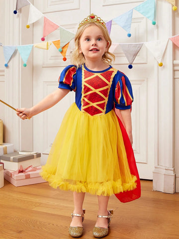 Persoplay Kids Young Girls' Palace Elegant Gorgeous Princess Style Mesh Dress Princess Role-Playing Dres