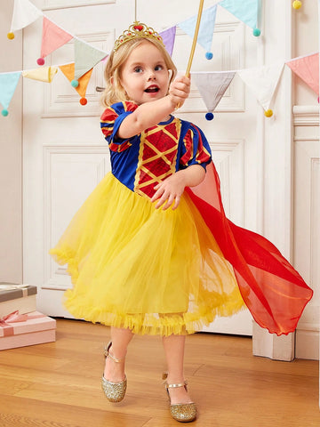 Persoplay Kids Young Girls' Palace Elegant Gorgeous Princess Style Mesh Dress Princess Role-Playing Dres