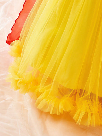 Persoplay Kids Young Girls' Palace Elegant Gorgeous Princess Style Mesh Dress Princess Role-Playing Dres