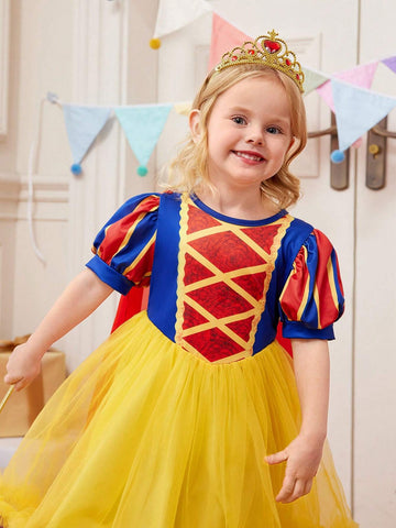 Persoplay Kids Young Girls' Palace Elegant Gorgeous Princess Style Mesh Dress Princess Role-Playing Dres