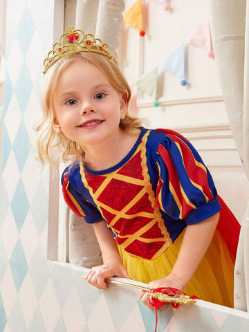 Persoplay Kids Young Girls' Palace Elegant Gorgeous Princess Style Mesh Dress Princess Role-Playing Dres