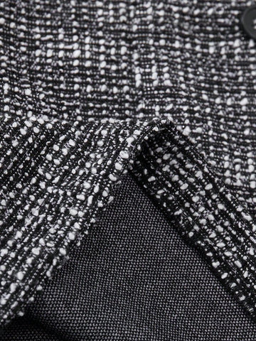 PrepCrw Young Girls' School Style Black & White Woven Mixed Midi Dress, Autumn/Winter