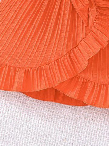 Princess Midi Dress For Toddler Girls Bowknot Waist Flounce Hem Party Gown, Spring Summer