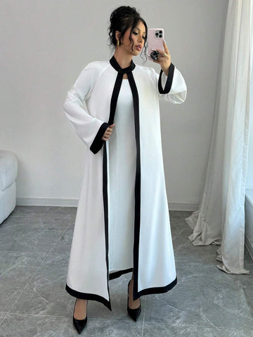 2pcs/Set Women Comfy Sleeveless Maxi Dress + Long Sleeve Suit, For Home Wear, All Season