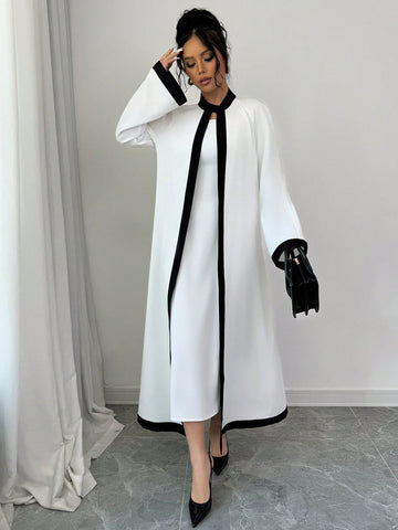 2pcs/Set Women Comfy Sleeveless Maxi Dress + Long Sleeve Suit, For Home Wear, All Season