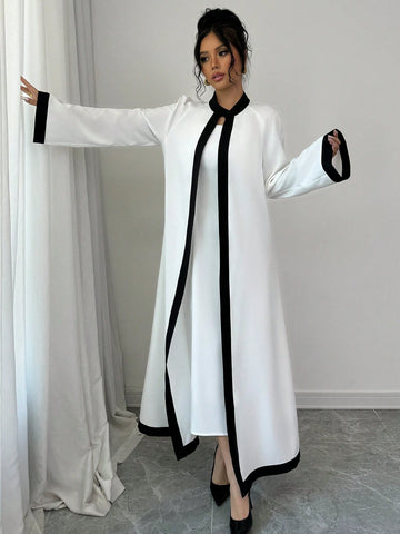 2pcs/Set Women Comfy Sleeveless Maxi Dress + Long Sleeve Suit, For Home Wear, All Season