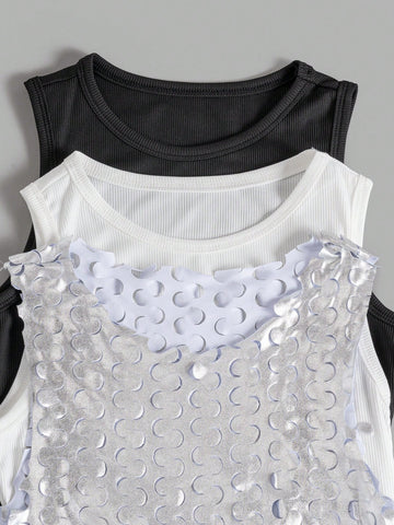 3pcs/set Women's Jumpsuit Set