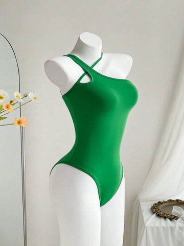 4pcs/Set Women's Solid Color Sleeveless Bodysuit In Various Styles