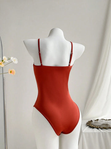 4pcs/Set Women's Solid Color Sleeveless Bodysuit In Various Styles