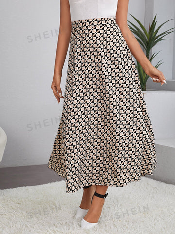 Privé Allover Print High Waist Skirt