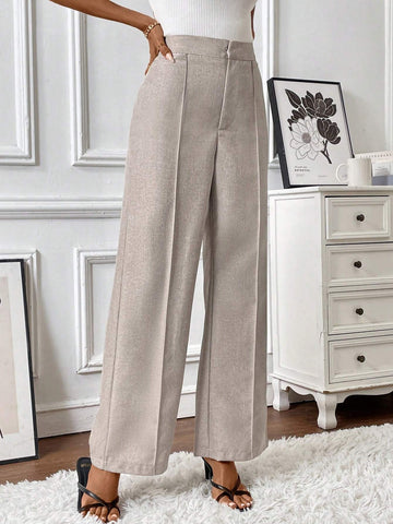 Privé Brown Hook-Button Women's Casual Everyday Trousers