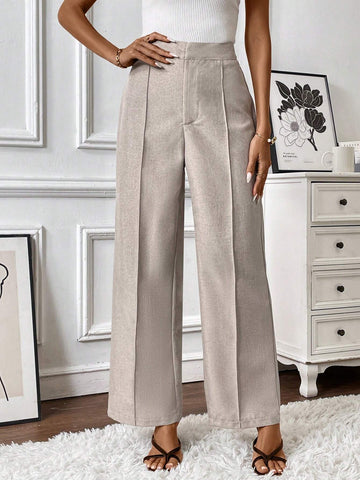 Privé Brown Hook-Button Women's Casual Everyday Trousers