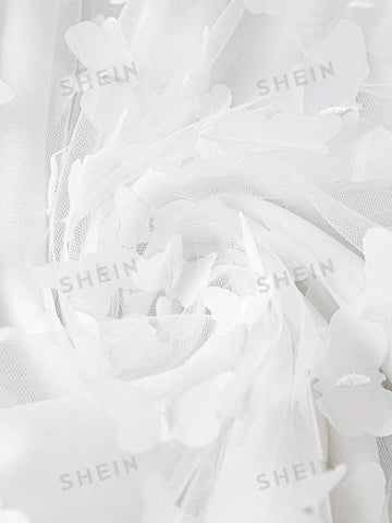 Privé Butterfly Appliques Mesh Overlay Skirt