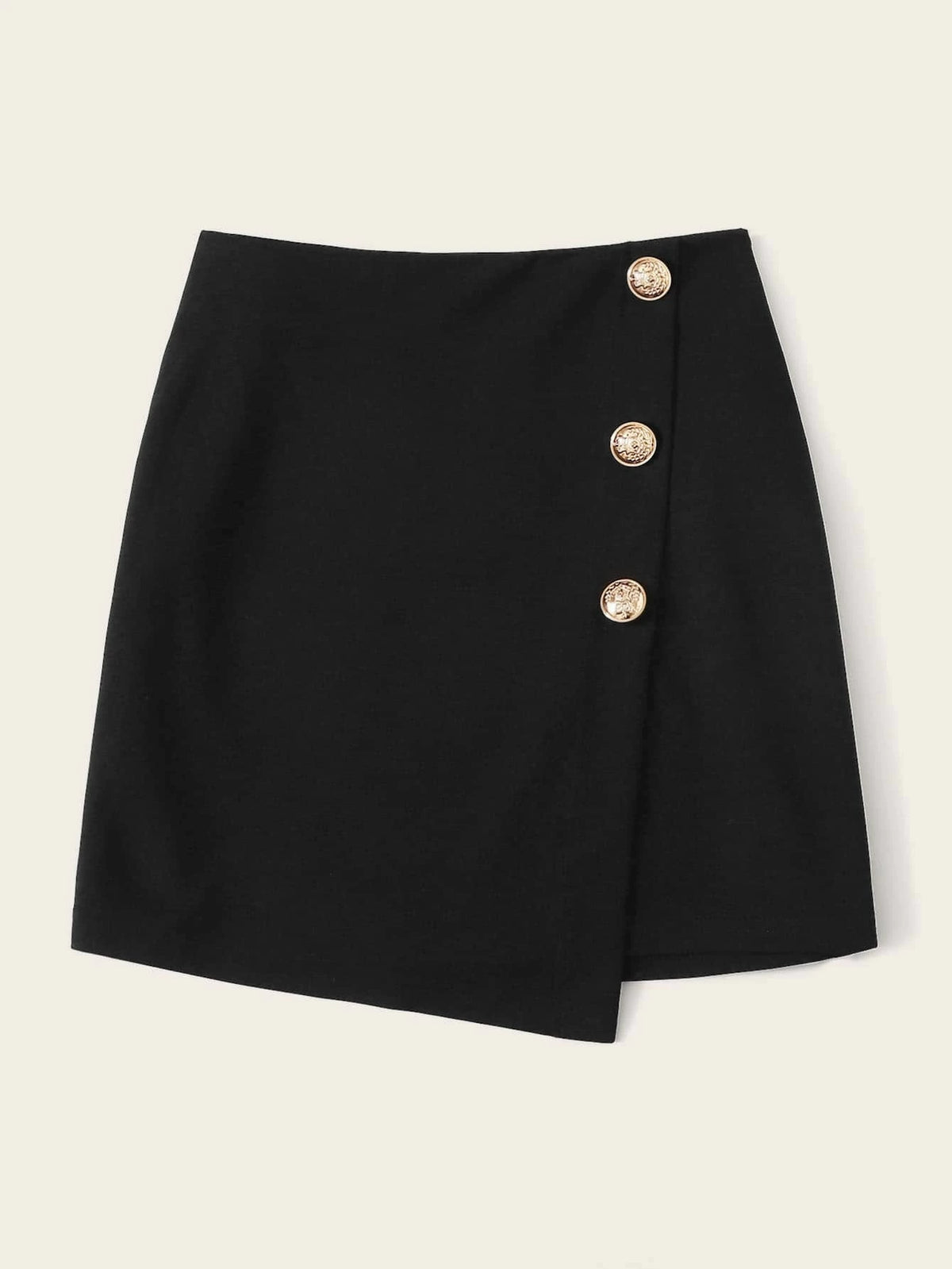 Privé Button Side Zipper Wrap Skirt
