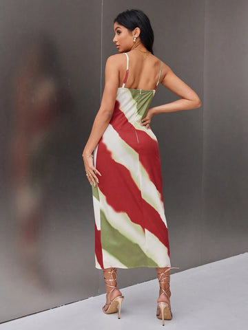 Cami Color Block Wooden Bead Decorated Dress