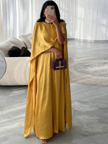 Elegant And Charming Sleeveless Cape Loose Dress
