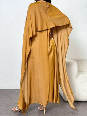 Elegant And Charming Sleeveless Cape Loose Dress