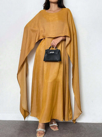 Elegant And Charming Sleeveless Cape Loose Dress