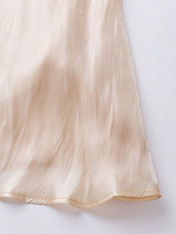 Privé Elegant Glossy Color-Blocking Waist Skirt For Spring/Summer