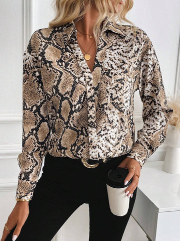 Privé Elegant Long Sleeve V-Neck Blouse