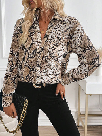 Privé Elegant Long Sleeve V-Neck Blouse