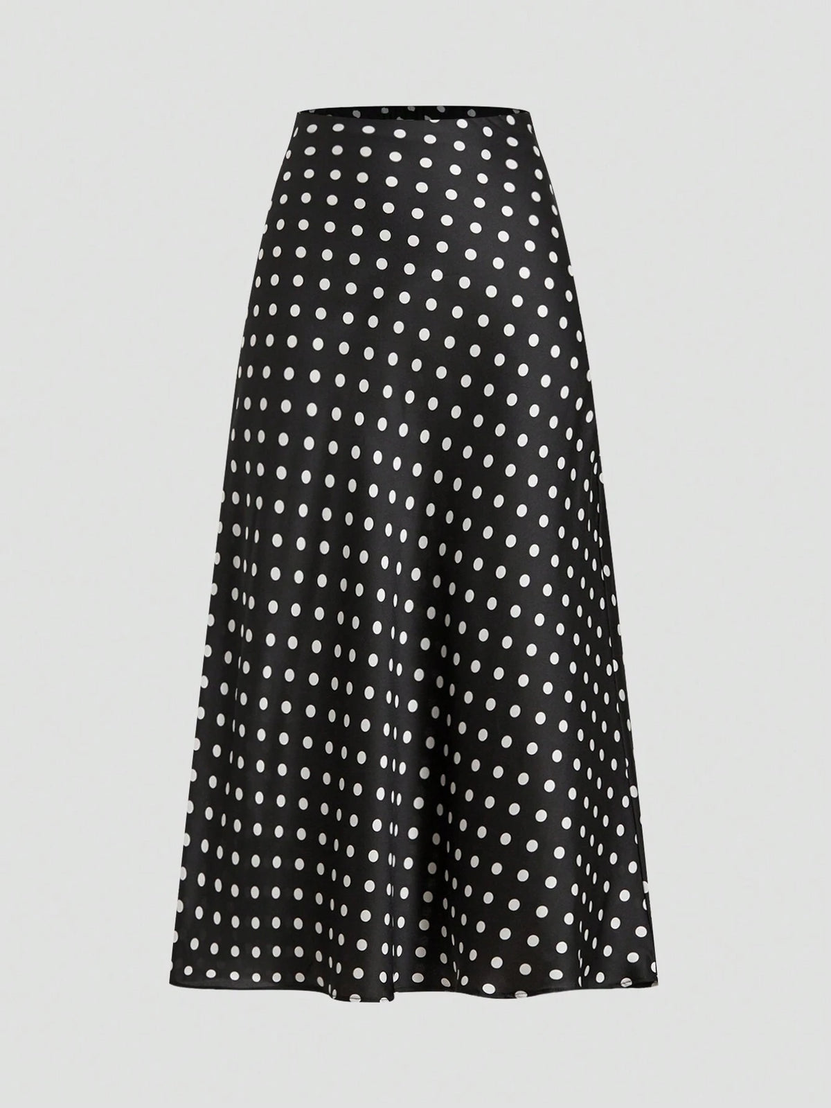 Privé Elegant Polka Dot Satin Skirt
