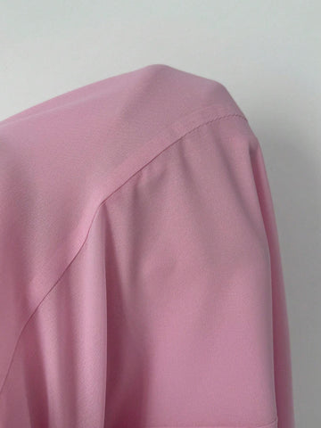 Elegant Romantic Bell Sleeves Ruffle Trim Bow Detail Dress For Women