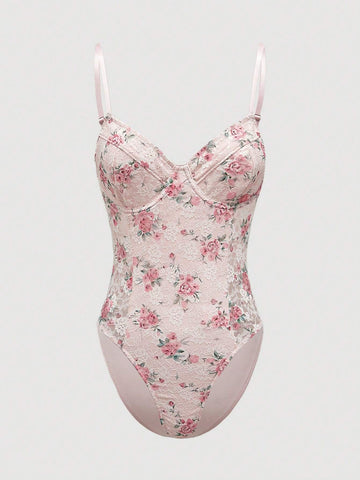 Elegant Women Lace Embroidered Floral Print Jumpsuit For Wedding Season Or Dates