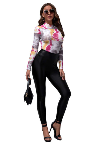 Privé Faux Patent Leather High-Rise Leggings