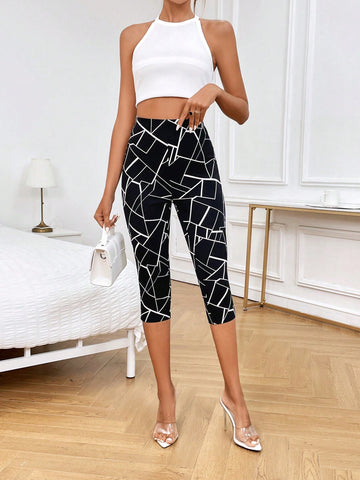 Privé Geo Print Capri Leggings