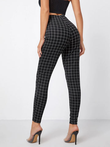 Privé High Waist Grid Skinny Leggings