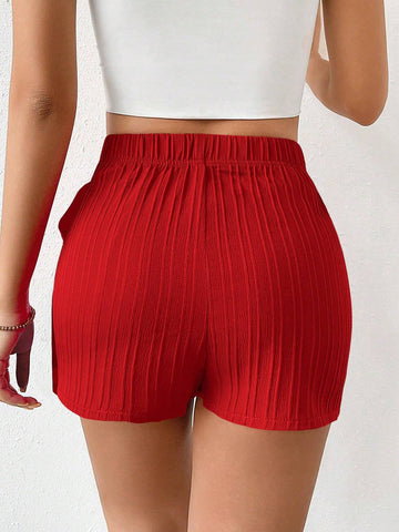Privé High Waist Knot Side Wrap Hem Skort