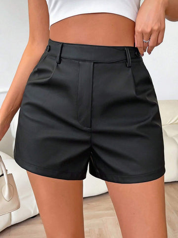 Privé High Waist PU Shorts