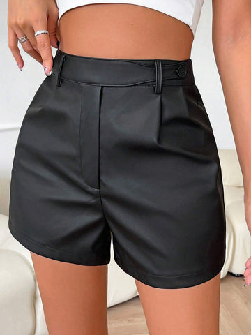 Privé High Waist PU Shorts