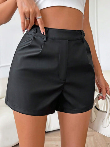 Privé High Waist PU Shorts