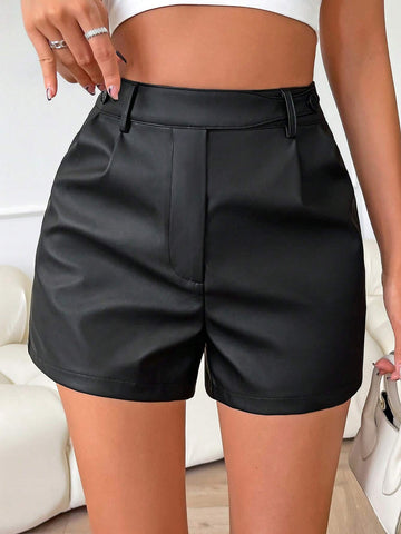 Privé High Waist PU Shorts